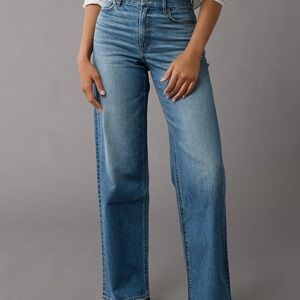 NWT American Eagle Curvy Super High-Rise Baggy Straight Jeans